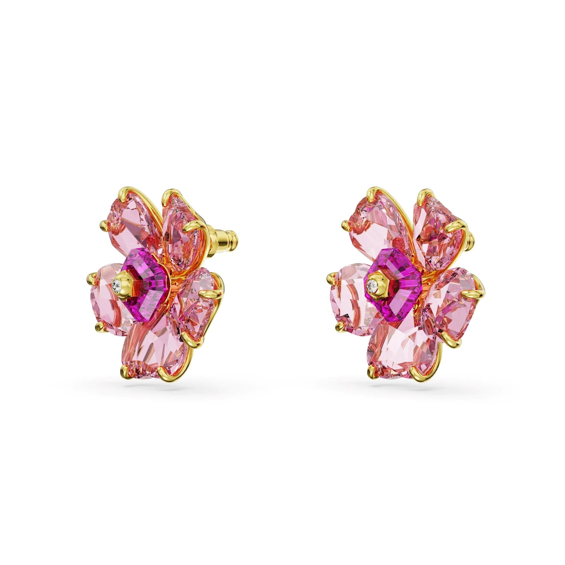 گوشواره صورتی و طلایی سواروسکی اورجینال Swarovski Florere stud earrings 5650563 — تصویر ۶