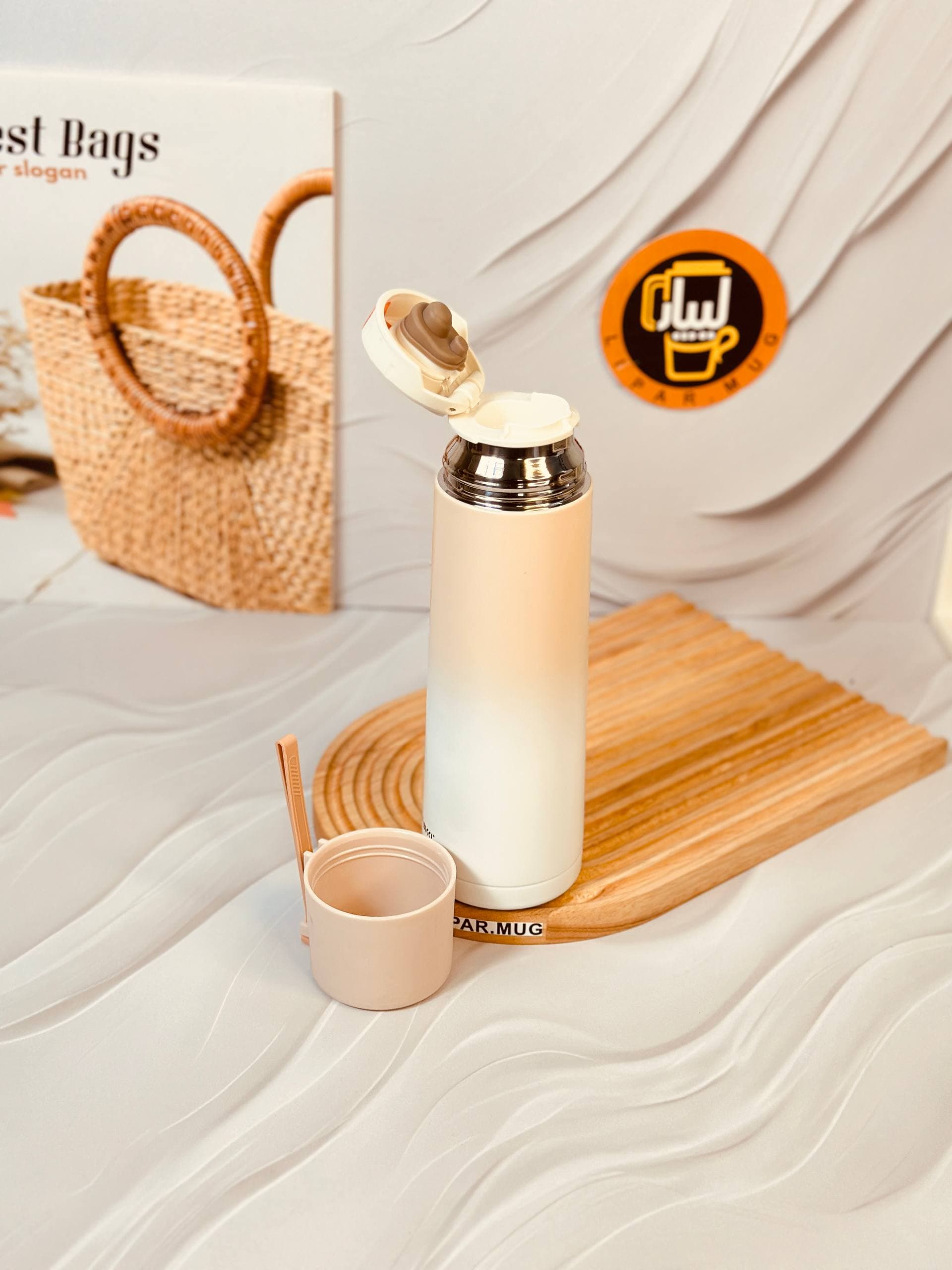 فلاسک استوانه ای آبرنگی پاستیلی کد 6220 — تصویر ۴