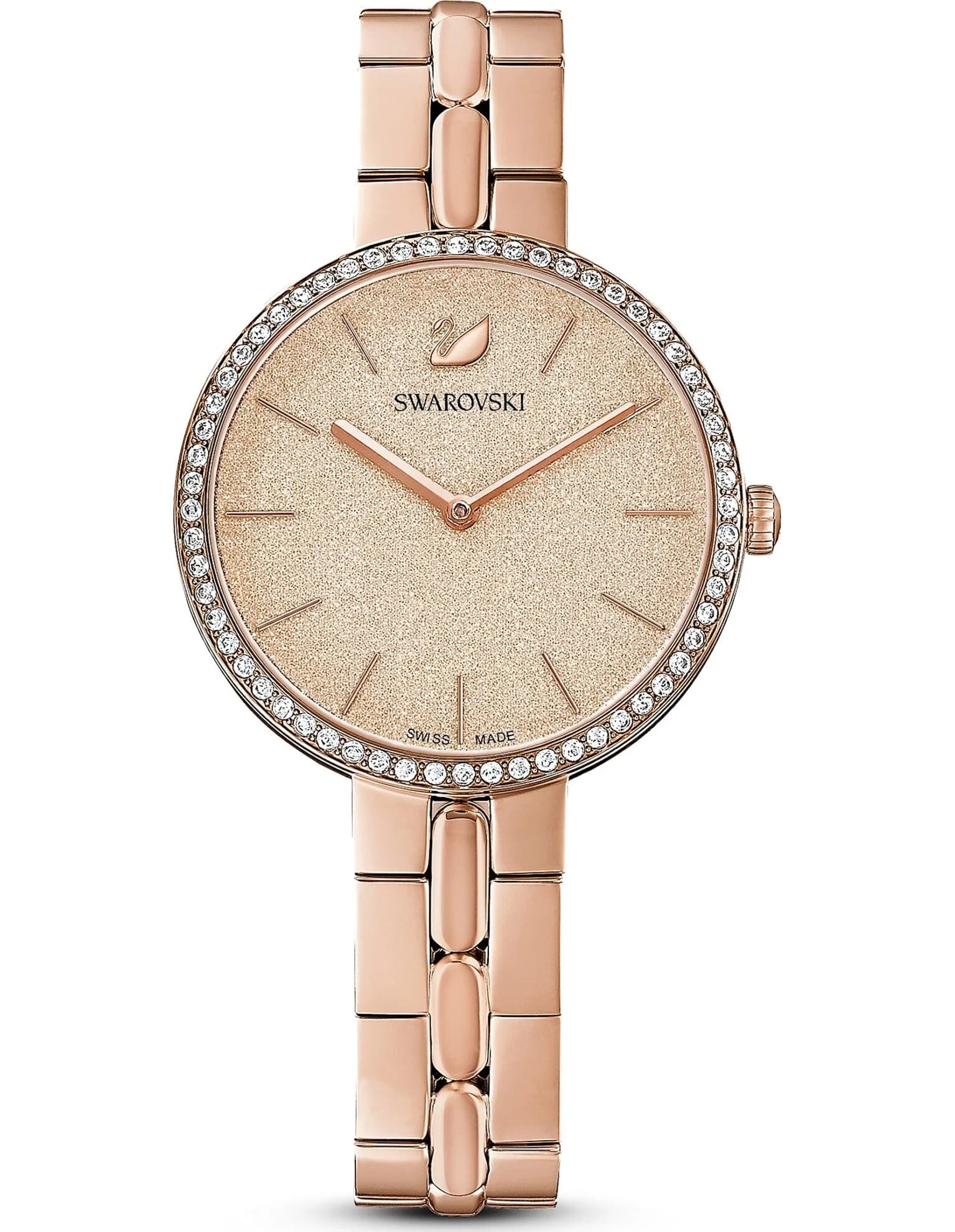 ساعت مچی صورتی رز گلد چرم سوئیسی سواروسکی اورجینال Swarovski Cosmopolitan watch 5517800 — تصویر ۳