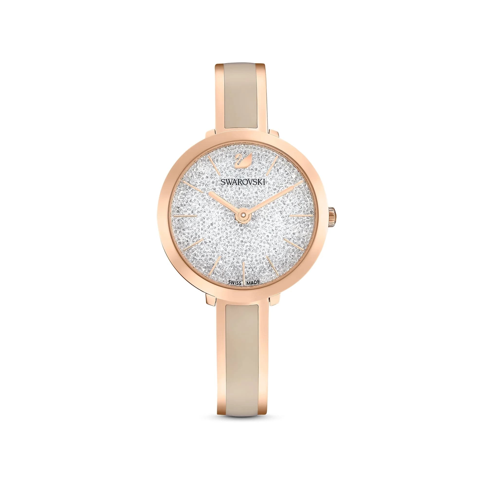 ساعت مچی طوسی و رزگلد سوئیسی سواروسکی اورجینال Swarovski Crystalline Delight watch 5642218 — تصویر ۳