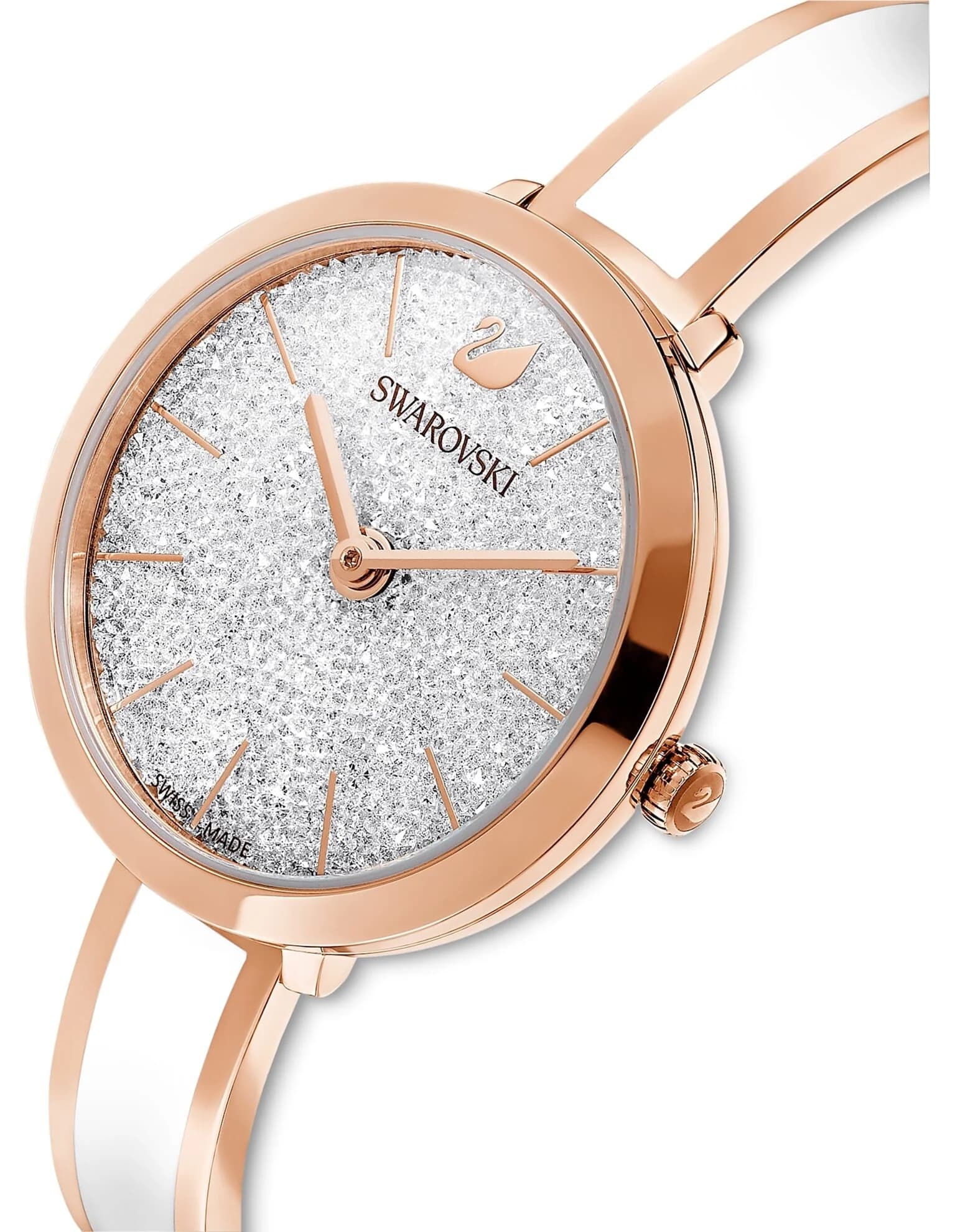 ساعت مچی سفید و رزگلد سوئیسی سواروسکی اورجینال Swarovski Crystalline Delight watch 5580541 — تصویر ۲