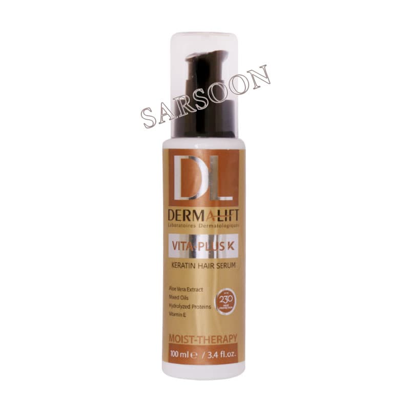 سرم حالت دهنده ویتا پلاس کی درمالیفت مناسب موهای کراتینه 100 میلی لیتر Dermalift Vita Plus K Hair Serum — تصویر ۲