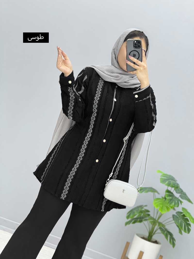 مانتو ژاکارد پیچک کد 106412 — تصویر ۳
