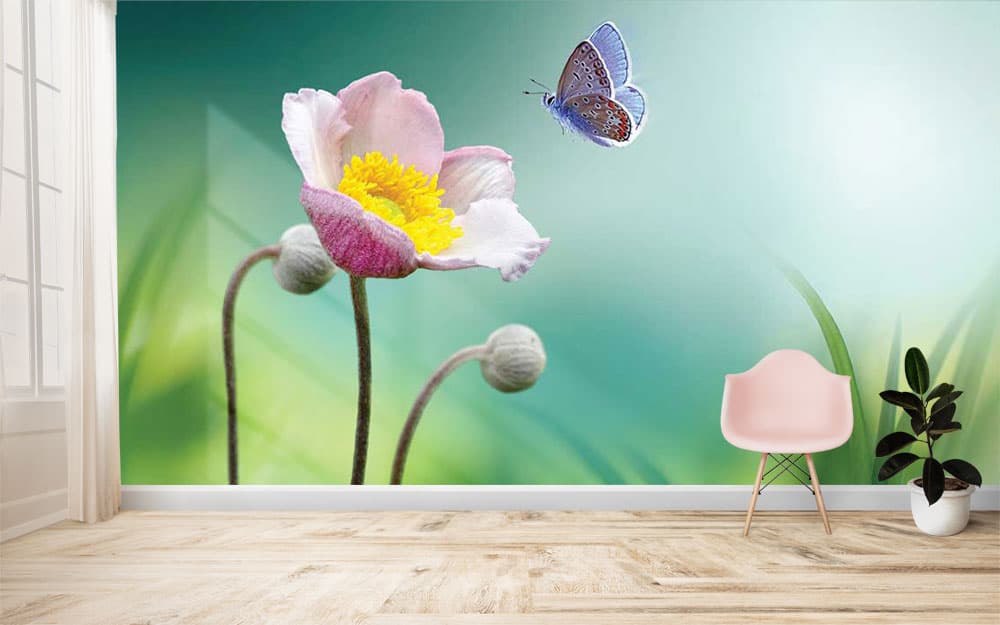 پوستر دیواری گل سه بعدی بکگراند کد mt-83167 — تصویر ۲