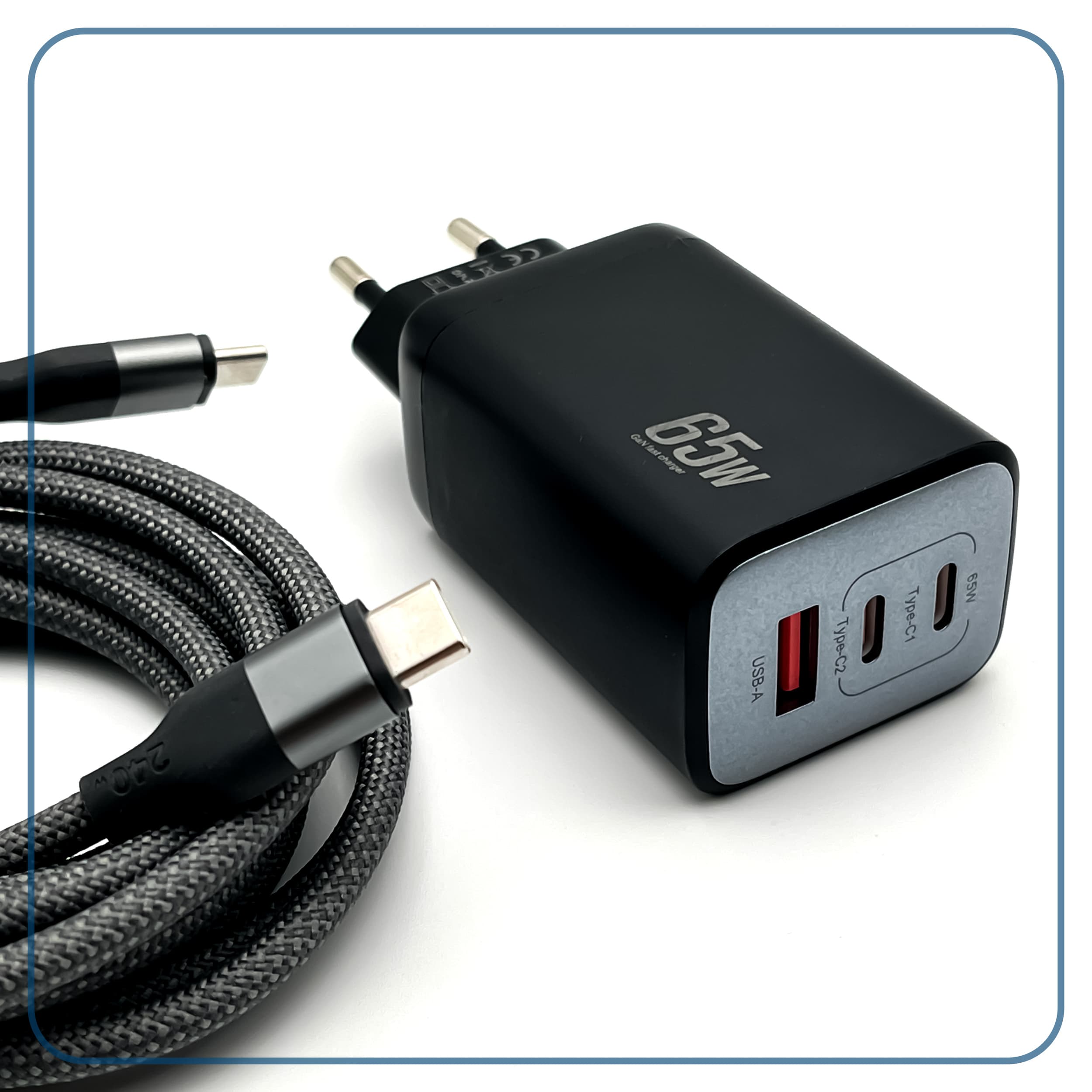 شارژر دیواری 65 وات 3 پورت وونک مدل PD65w به همراه کابل USB-C — تصویر ۸