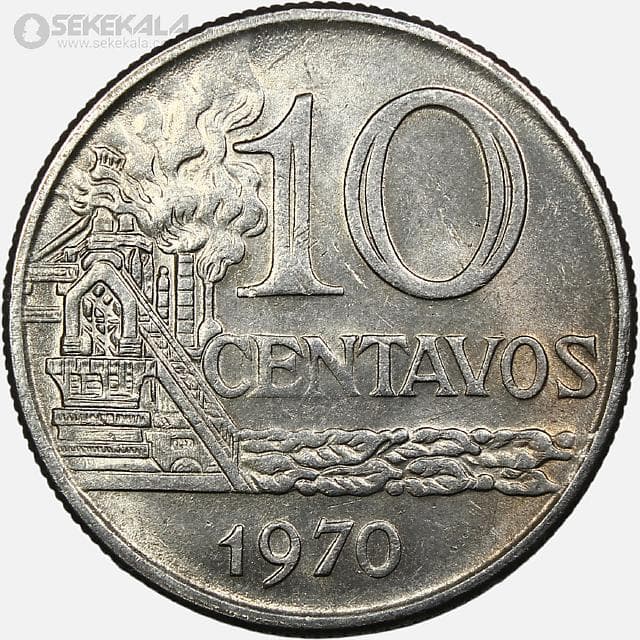 سکه 10 سنتاوو برزیل 1970 (AU)
