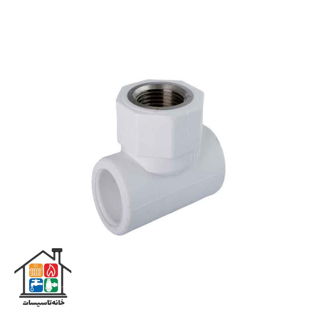 سه راهی بوشن فلزی پلیمری آذین سایز 1/2×25