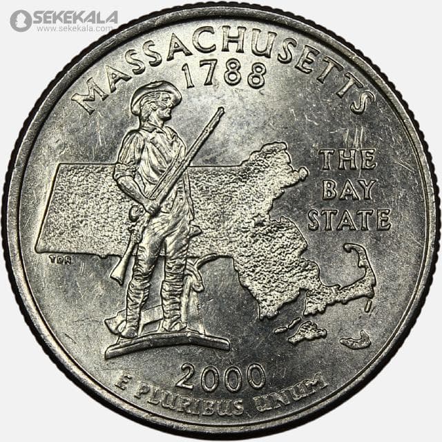 سکه کوارتر (25 سنت) ایالتی آمریکا 2000 D (کیفیت +AU)