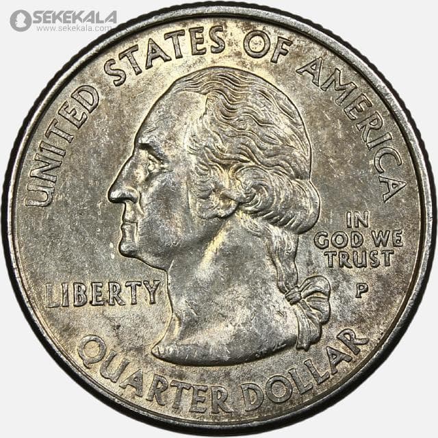 سکه کوارتر (25 سنت) ایالتی آمریکا 2000 P (کیفیت +AU) — تصویر ۲