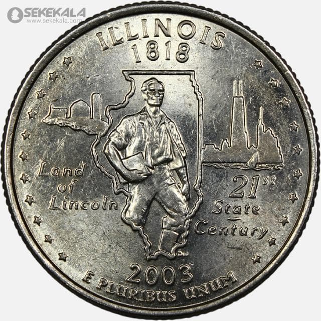 سکه کوارتر (25 سنت) ایالتی آمریکا 2003 D (کیفیت AU)
