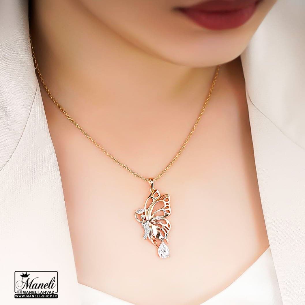 گردنبند فرشته نگین دار از بدلیجات برند ژوپینگ — تصویر ۲