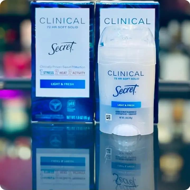 استیک ضد تعریق کلینیکال سکرت Secret مدل Light & Fresh – محافظت 72 ساعته 45 گرم — تصویر ۴