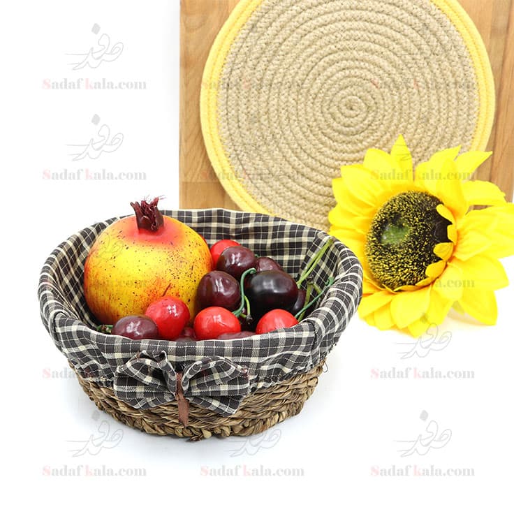 سبد نان و سبزی گرد کنفی تکی شایگان (68)/4173
