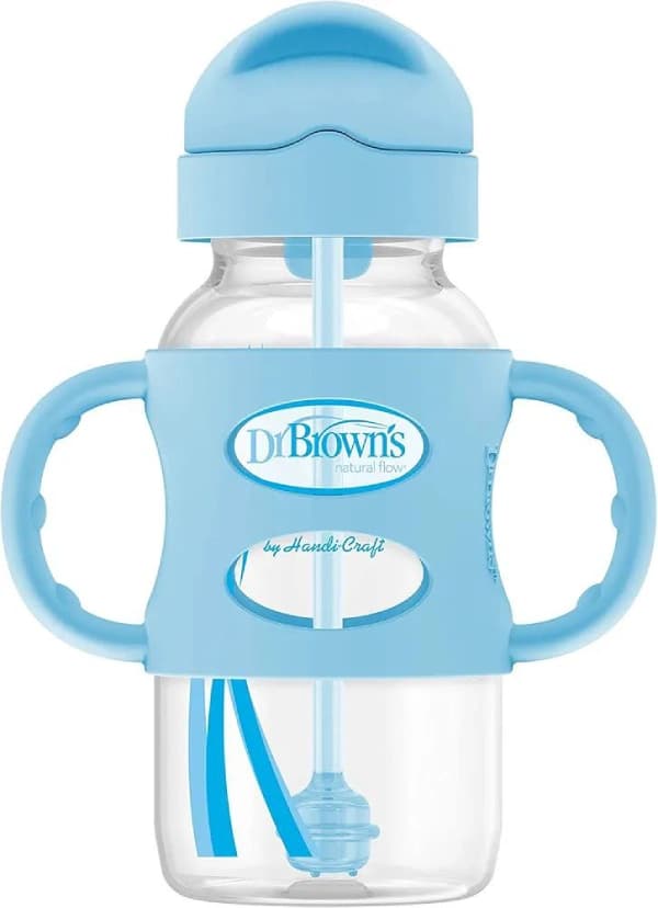 لیوان آموزشی نی دار دکتر براون 270 میل دهانه عریض مدل Sippy Straw Bottle — تصویر ۲