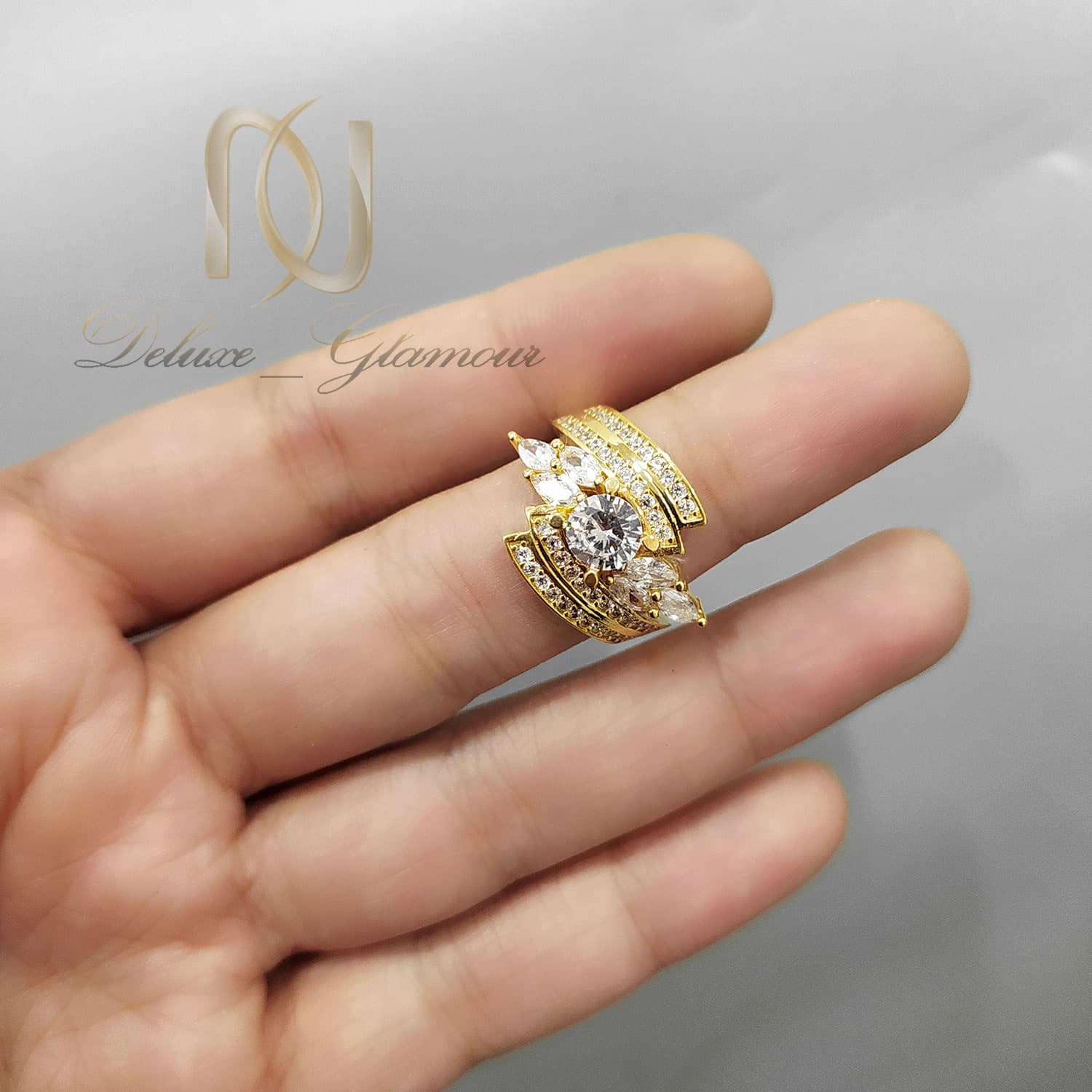 انگشتر نقره زنانه طرح طلا rg-n037 — تصویر ۳