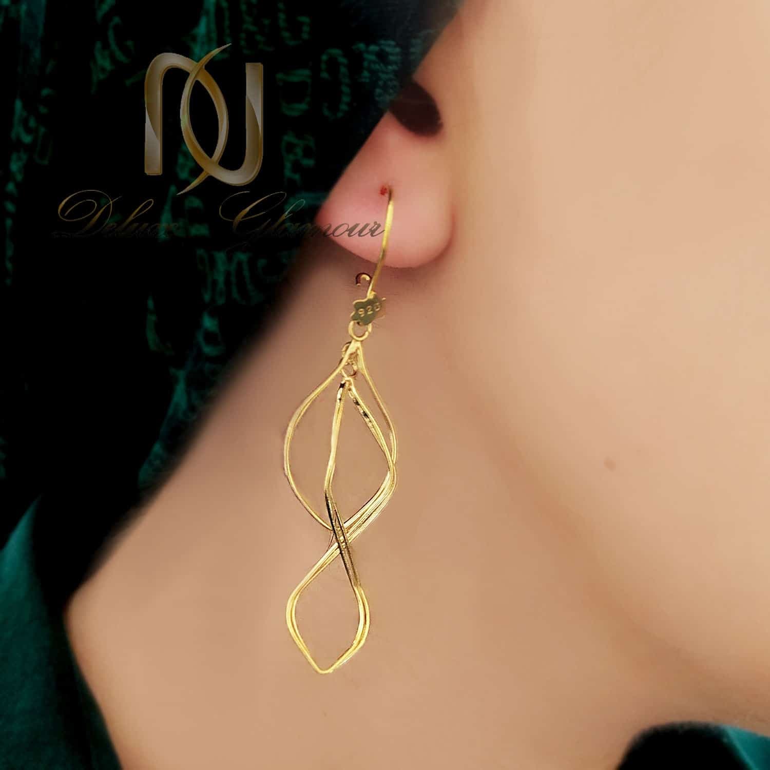 گوشواره آویزی بلند نقره 925 اصل er-n238 — تصویر ۲