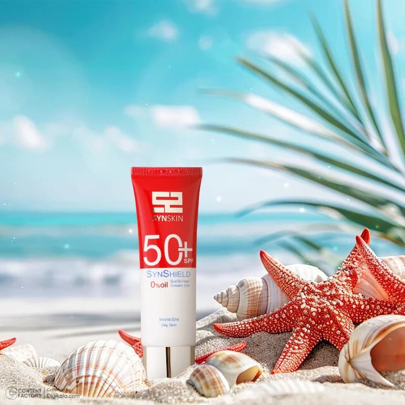 فلوئید ضدآفتاب بدون رنگ ساین اسکین SPF50 مدل SYN SHIELD، مناسب پوستهای چرب، حجم 50 میلیلیتر — تصویر ۱۱