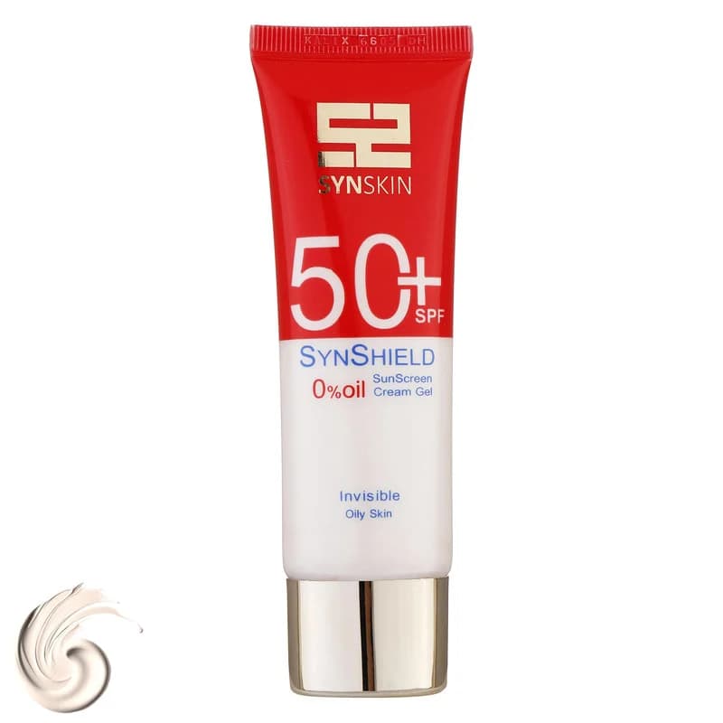 فلوئید ضدآفتاب بدون رنگ ساین اسکین SPF50 مدل SYN SHIELD، مناسب پوستهای چرب، حجم 50 میلیلیتر — تصویر ۶