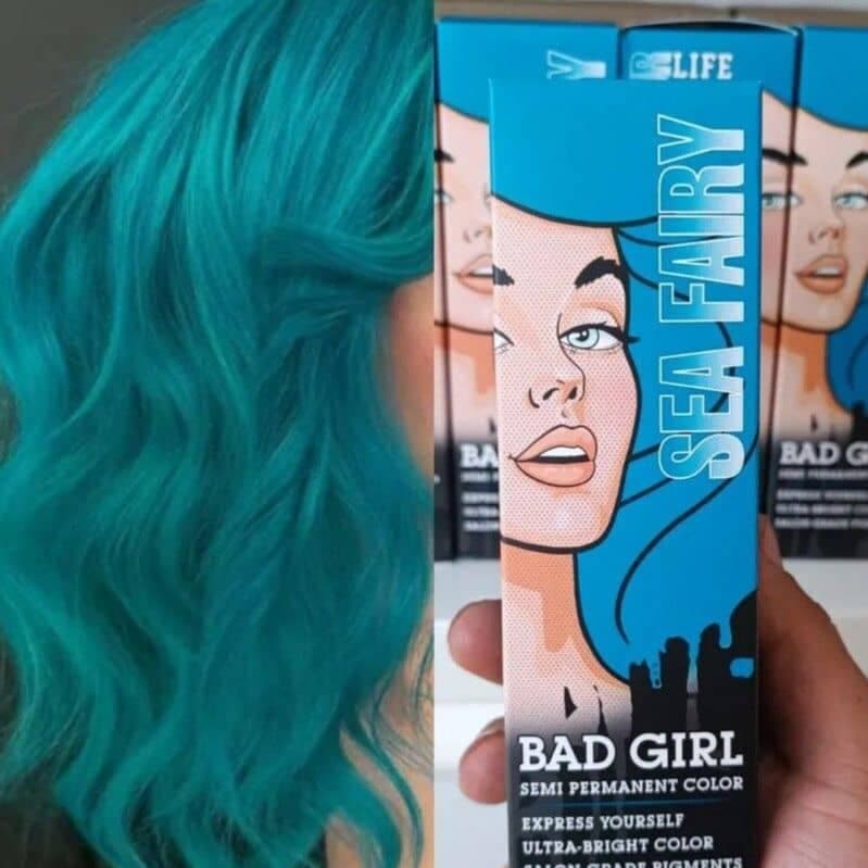 شامپو رنگی بد گرل BAD GIRL رنگ فیروزه ای مدل SEA FAIRY حجم 150 میلی لیتر — تصویر ۳