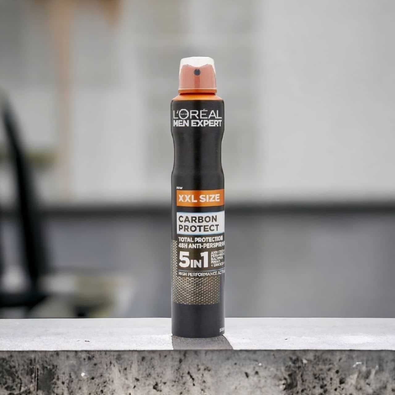 اسپری ضد تعریق مردانه لورآلپاریسLOREAL سری Men Expert مدل Carbon Protect سایز بزرگ XXL حجم 300 میلی لیتر — تصویر ۲