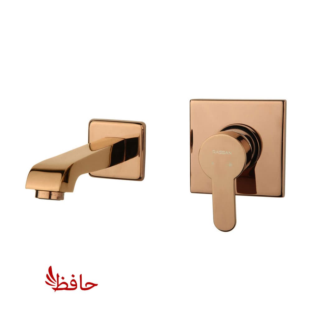 شیر روشویی توکار راسان مدل ویوات فلت رزگلد