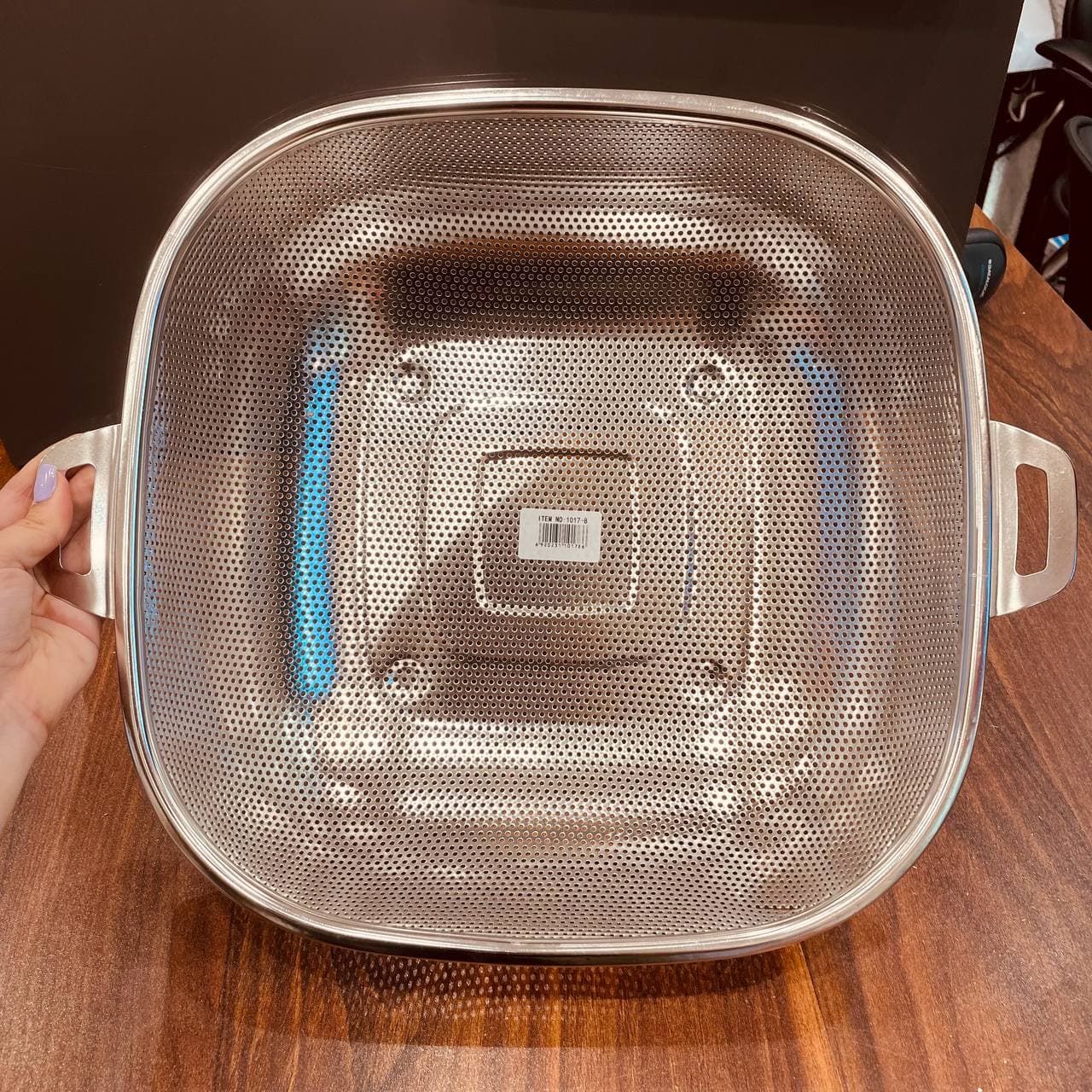 سبد استیل پانچ دسته دار مربع 34cm – 1017-8 — تصویر ۳