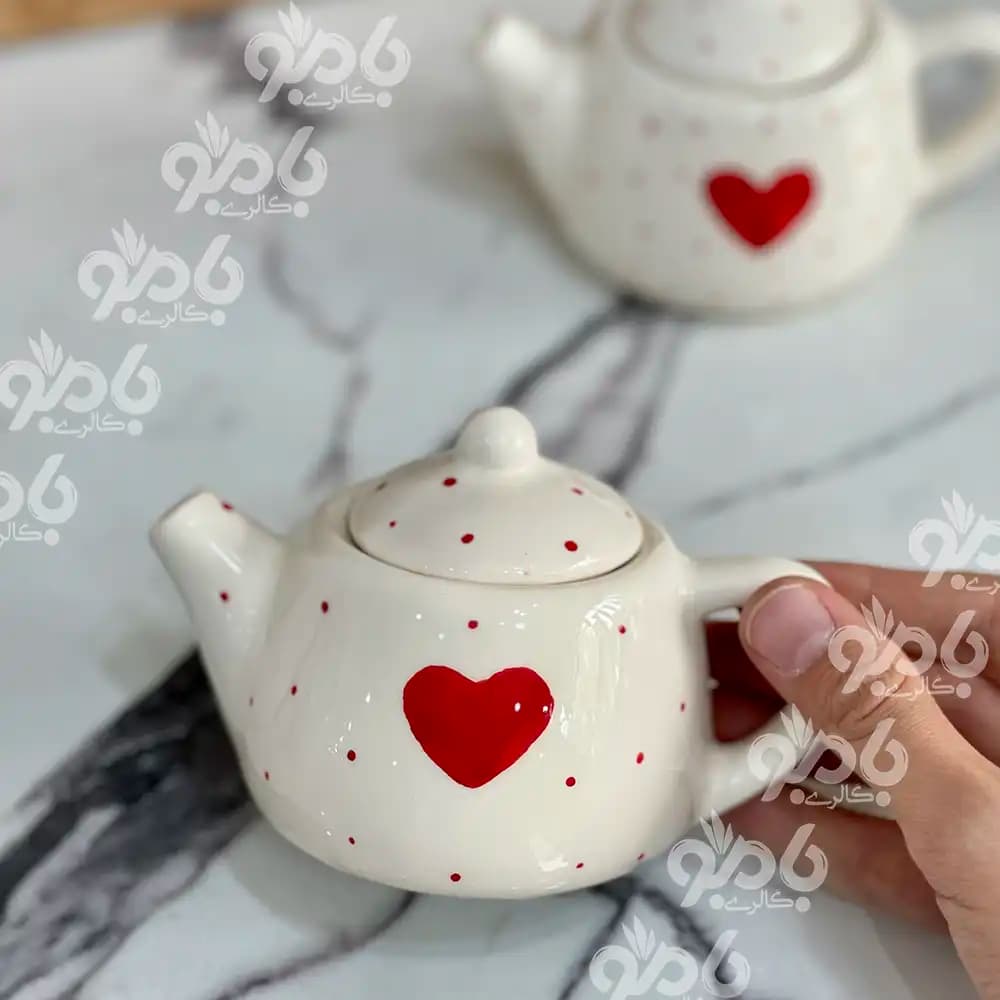 قوری سرامیکی تکست دمنوش قلبی — تصویر ۲