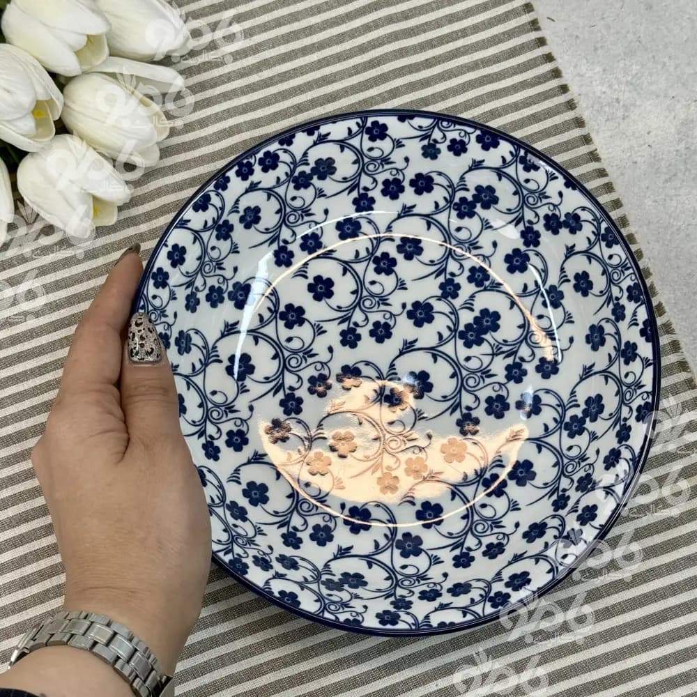 ست گل آبی جدید خورشت گرد 21سانت B4
