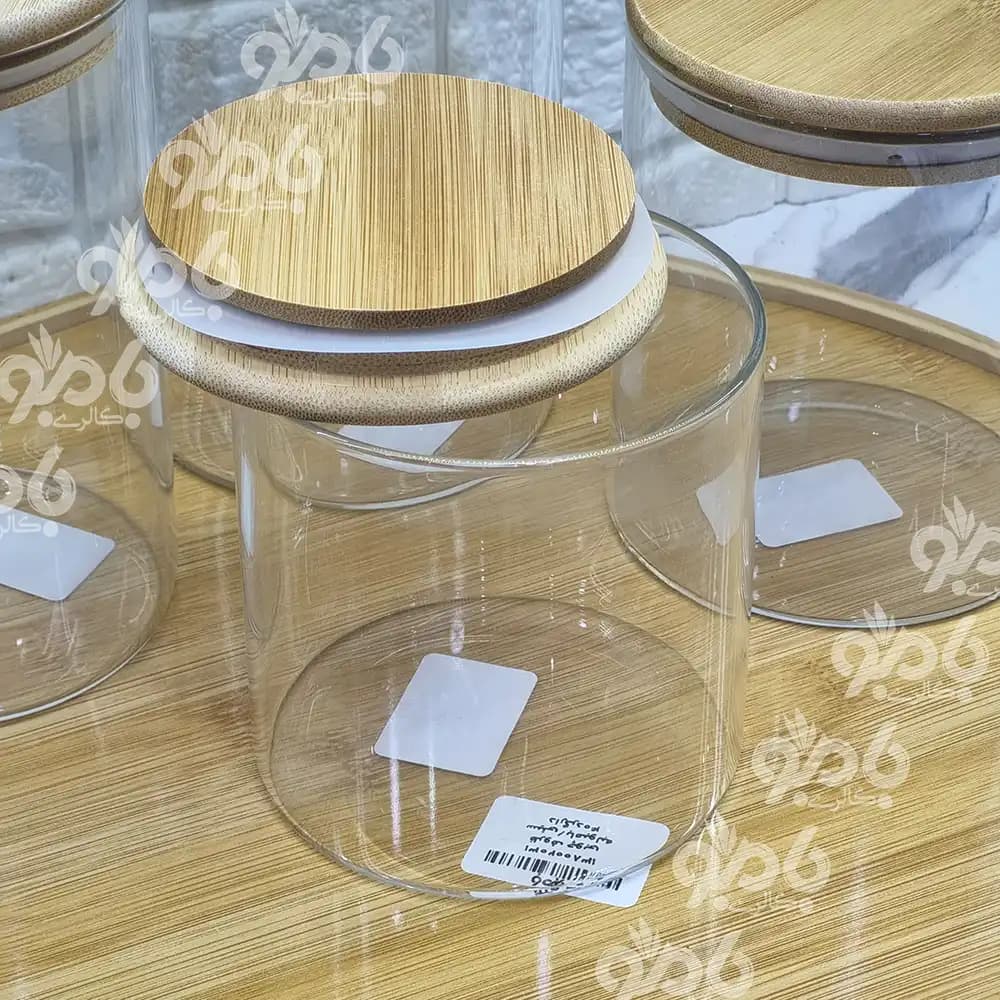 بانکه پیرکس گرد قطر 10 درب بامبو — تصویر ۳