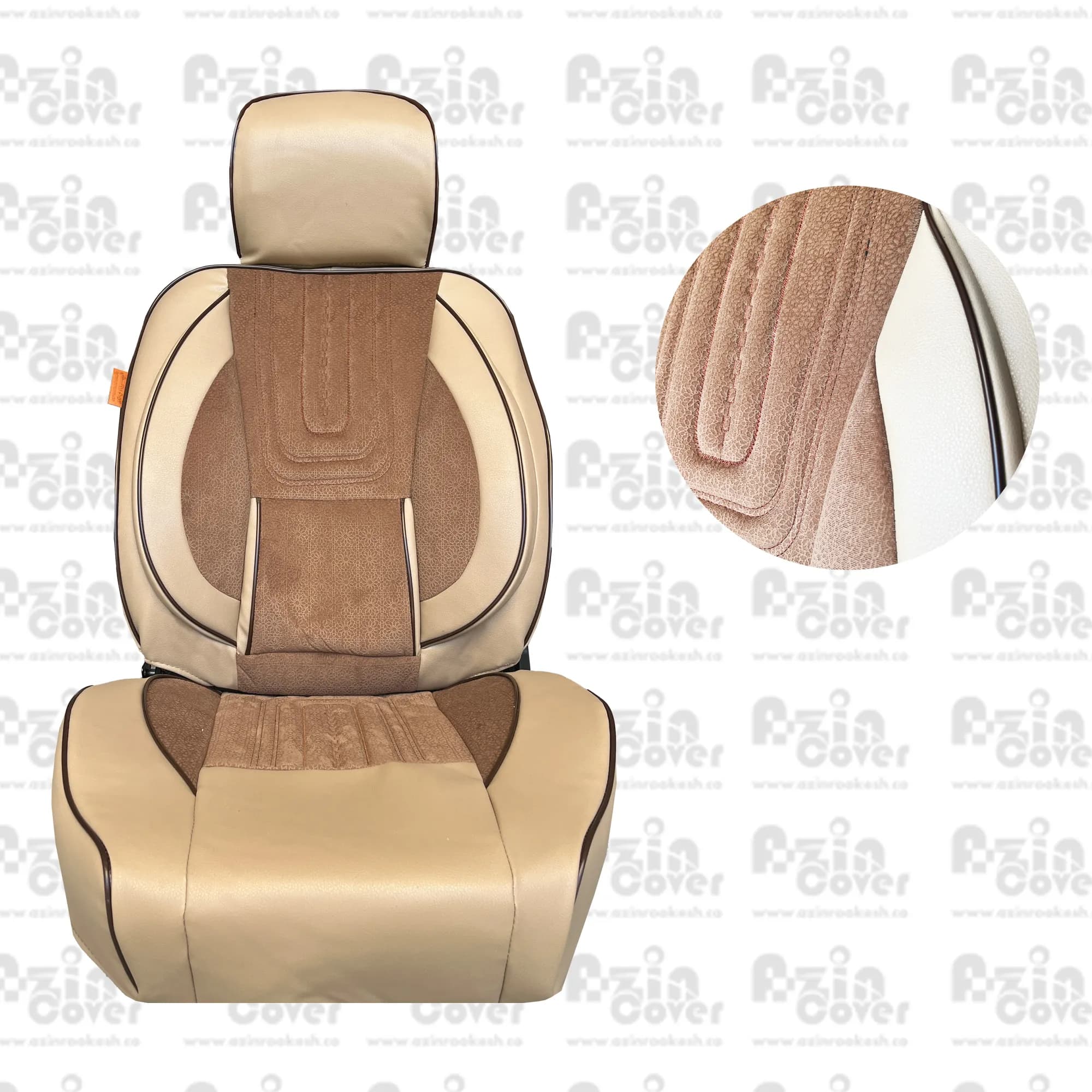 روکش صندلی طرح کامارو پژو 405 ( سه کوهان ) چرم و مخمل آذین روکش — تصویر ۲
