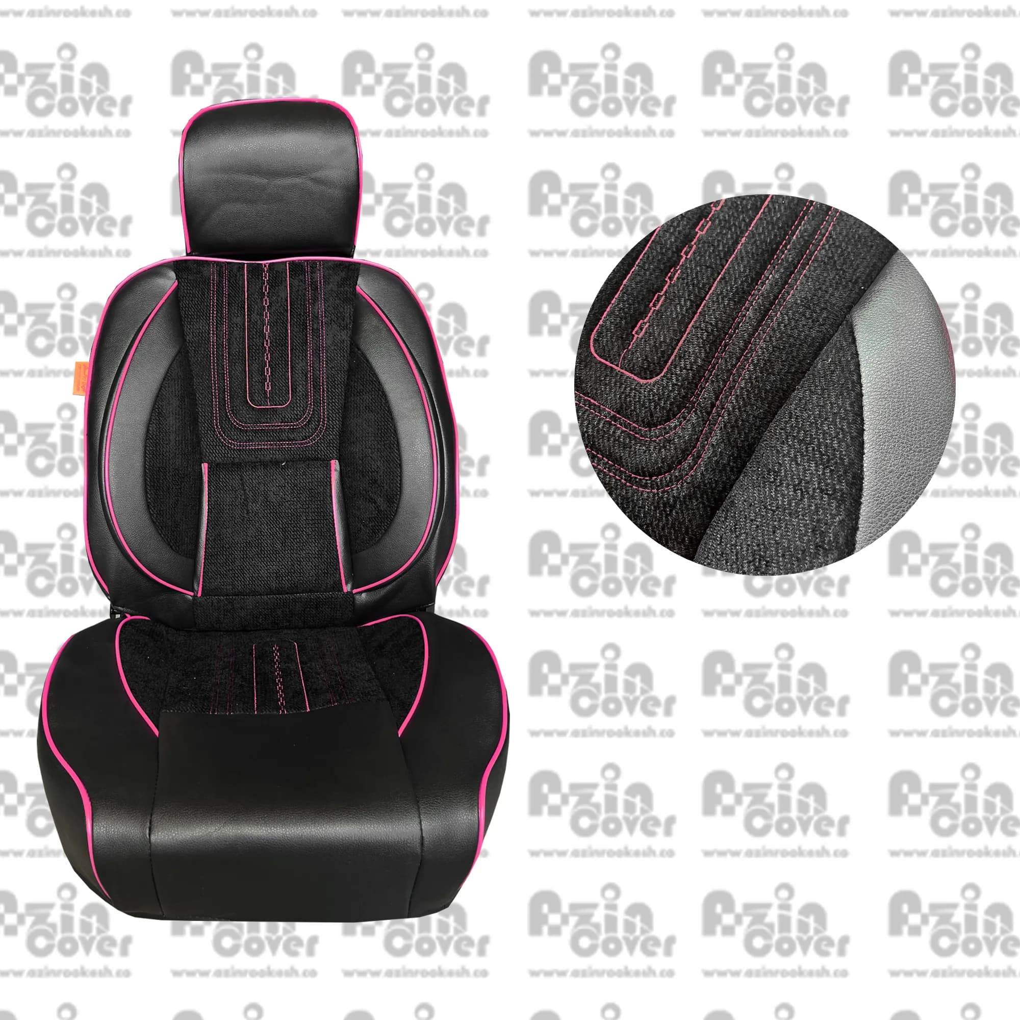 روکش صندلی طرح کامارو پژو 206 و 207 چرم و مخمل آذین روکش — تصویر ۳