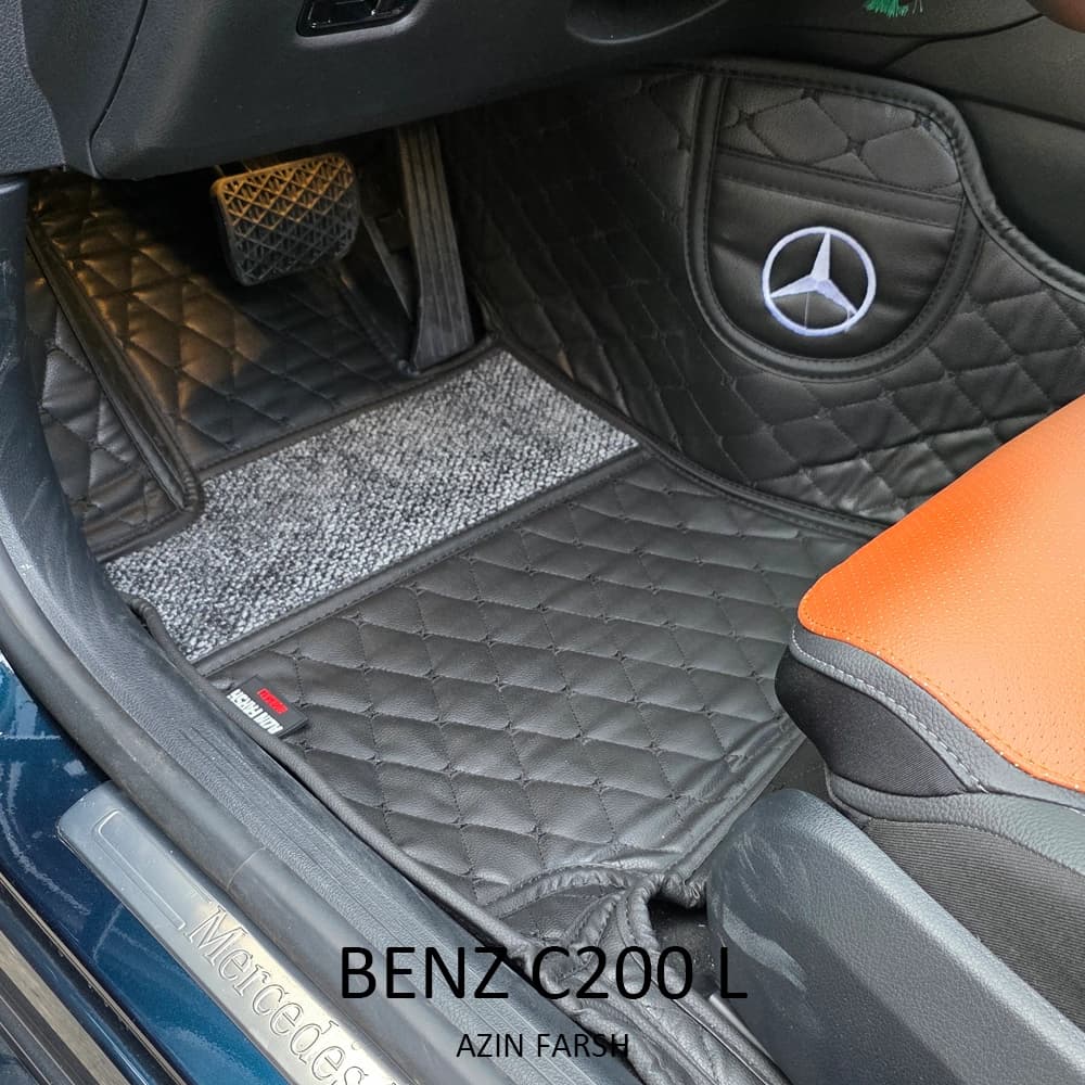 کفپوش 6 بعدی مدل گلدوزی بنز C200L آذین فرش