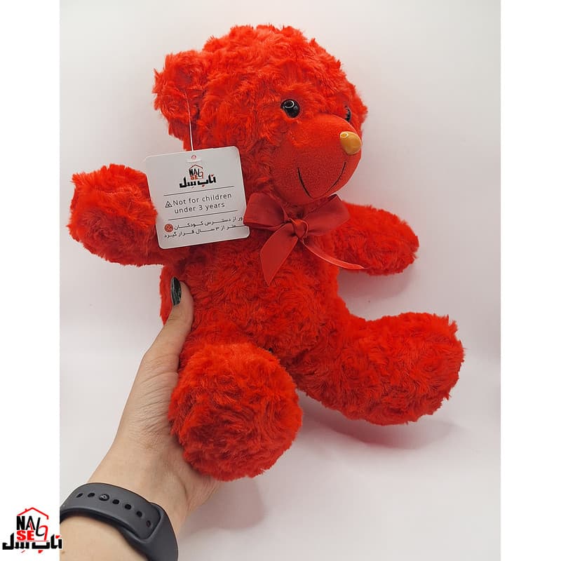 عروسک ناب سل مدل پولیشی خرس راس طرح Love Teddy ارتفاع 25 سانتی متر — تصویر ۳