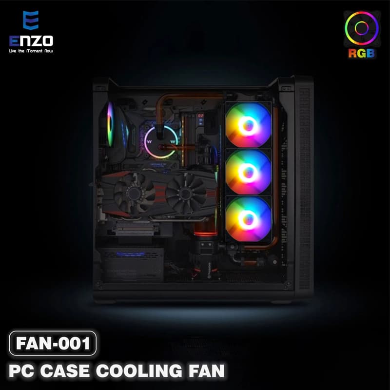 فن کیس گیمینگ 12*12 ENZO FAN-001 — تصویر ۸