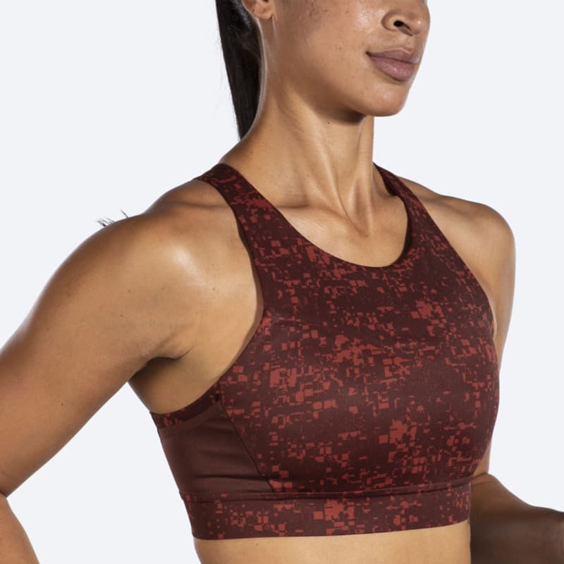 نیمتنه ورزشی بروکس Brooks 3 Pocket Run bra مسی طرح دار — تصویر ۸