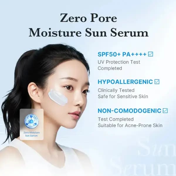 سرم ضد آفتاب آبرسان و کنترل منافذ مدیکوب Medicube Zero Pore Moisture Sun Serum SPF50+ PA++++ 50ml — تصویر ۳