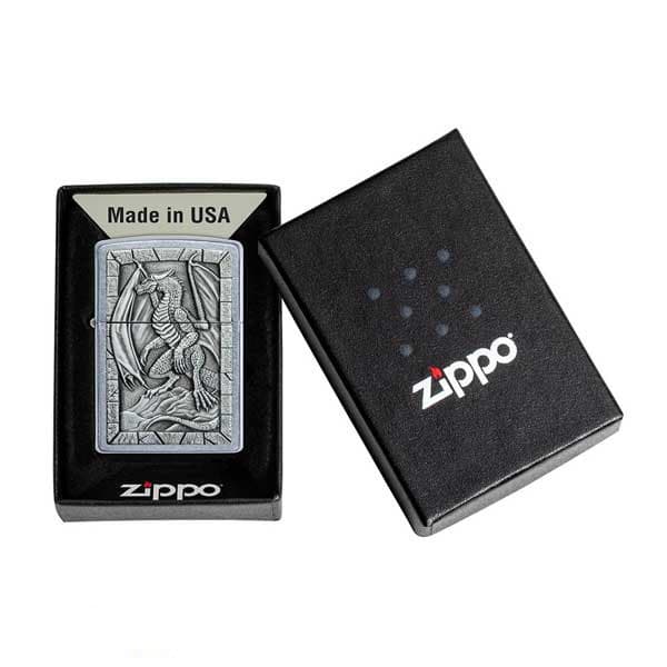 فندک زیپو اصل 49296 | Zippo Dragon Emblem Design — تصویر ۵