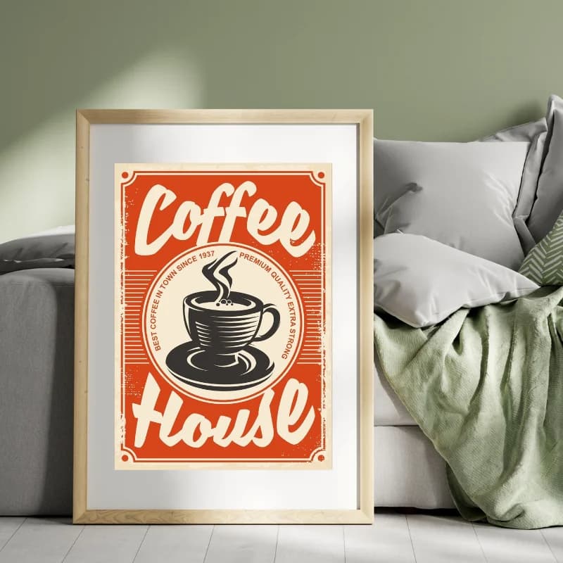 تابلو دکوراتیو وینتیج طرح Caffee Please — تصویر ۲