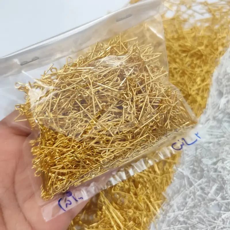 میخ ته گرد طلایی 2سانت (20 گرمی)عمده و جزئی — تصویر ۲