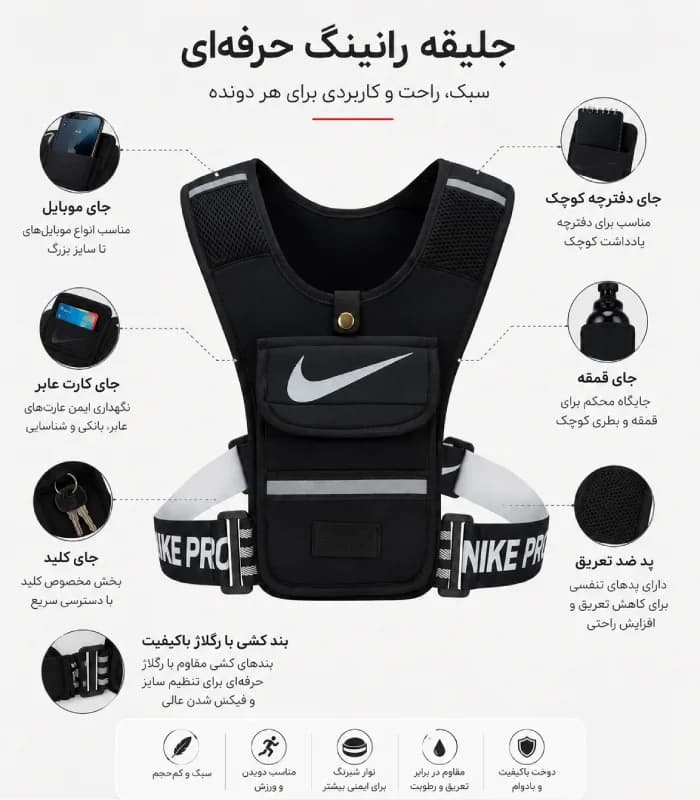 جلیقه رانینگ نایک مدل NIKE-23002 — تصویر ۵
