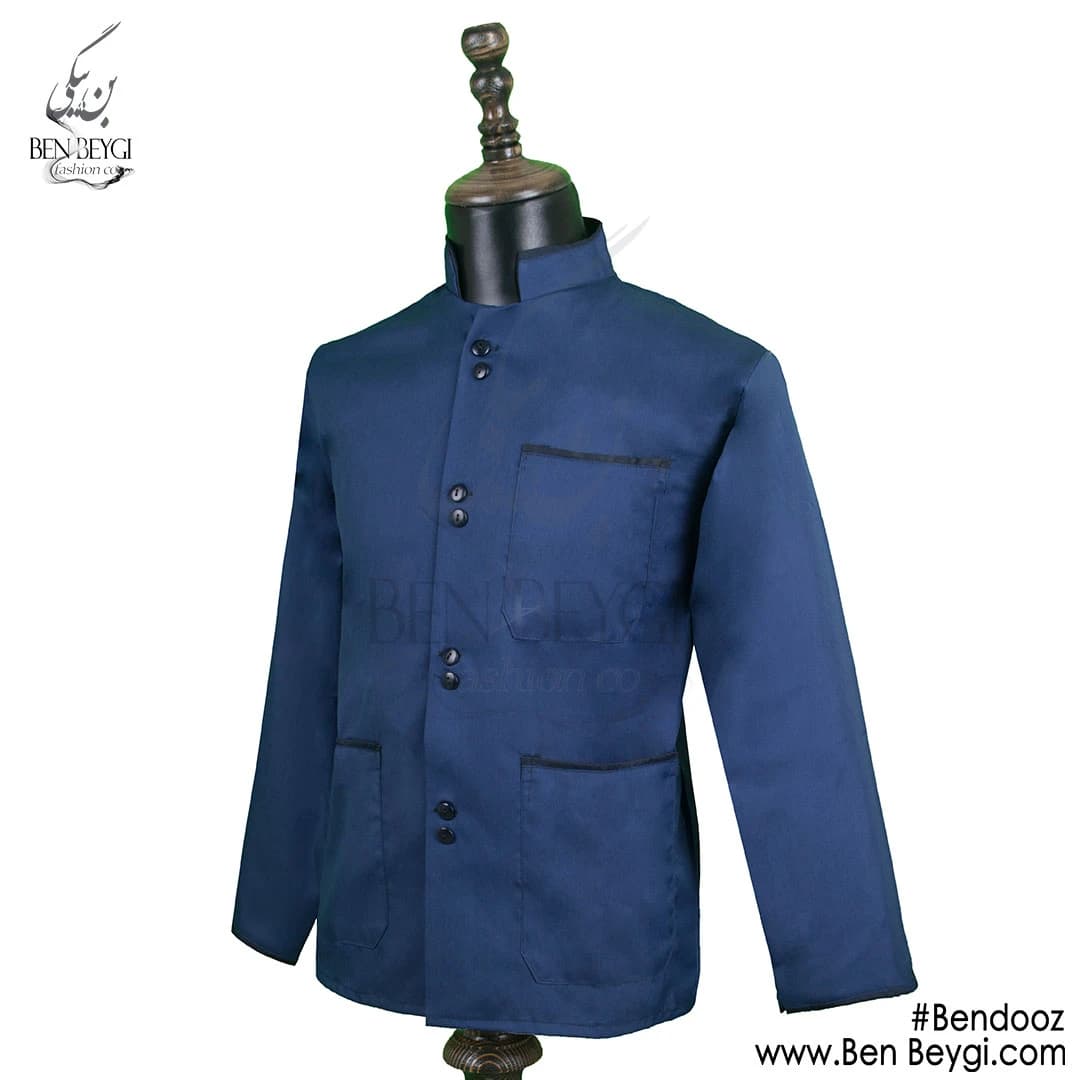 پیراهن آشپزی پارچه ترگال یک ردیف دکمه سه جیب 4506-IR