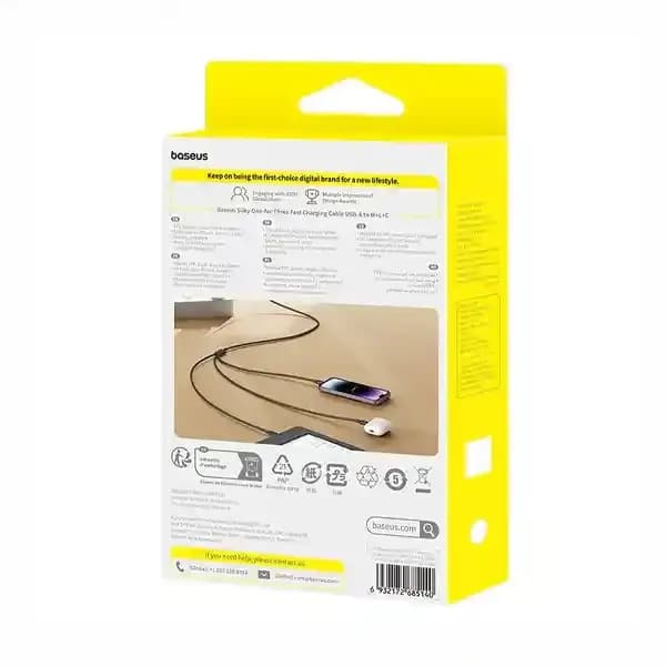 کابل سه سر 100 وات فست شارژ بیسوس CB000166 — تصویر ۵