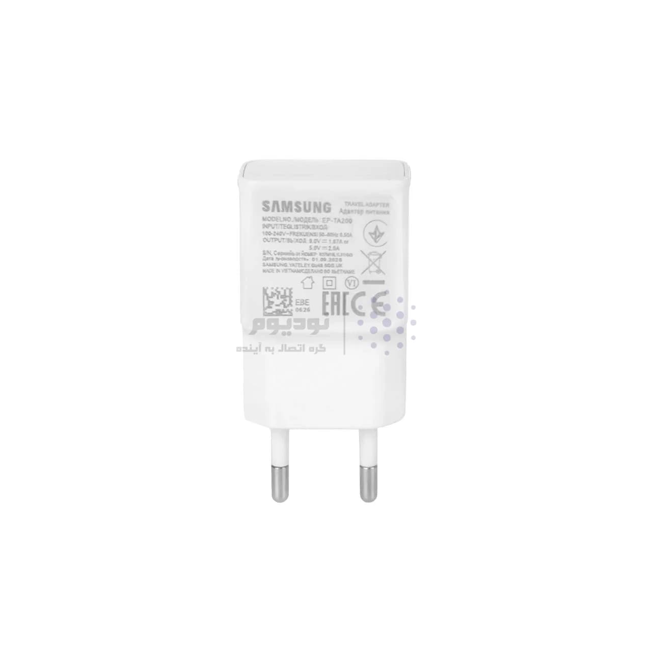 شارژر دیواری تک پورت Samsung مدل EP-TA200 S10 RFT – سفید — تصویر ۵