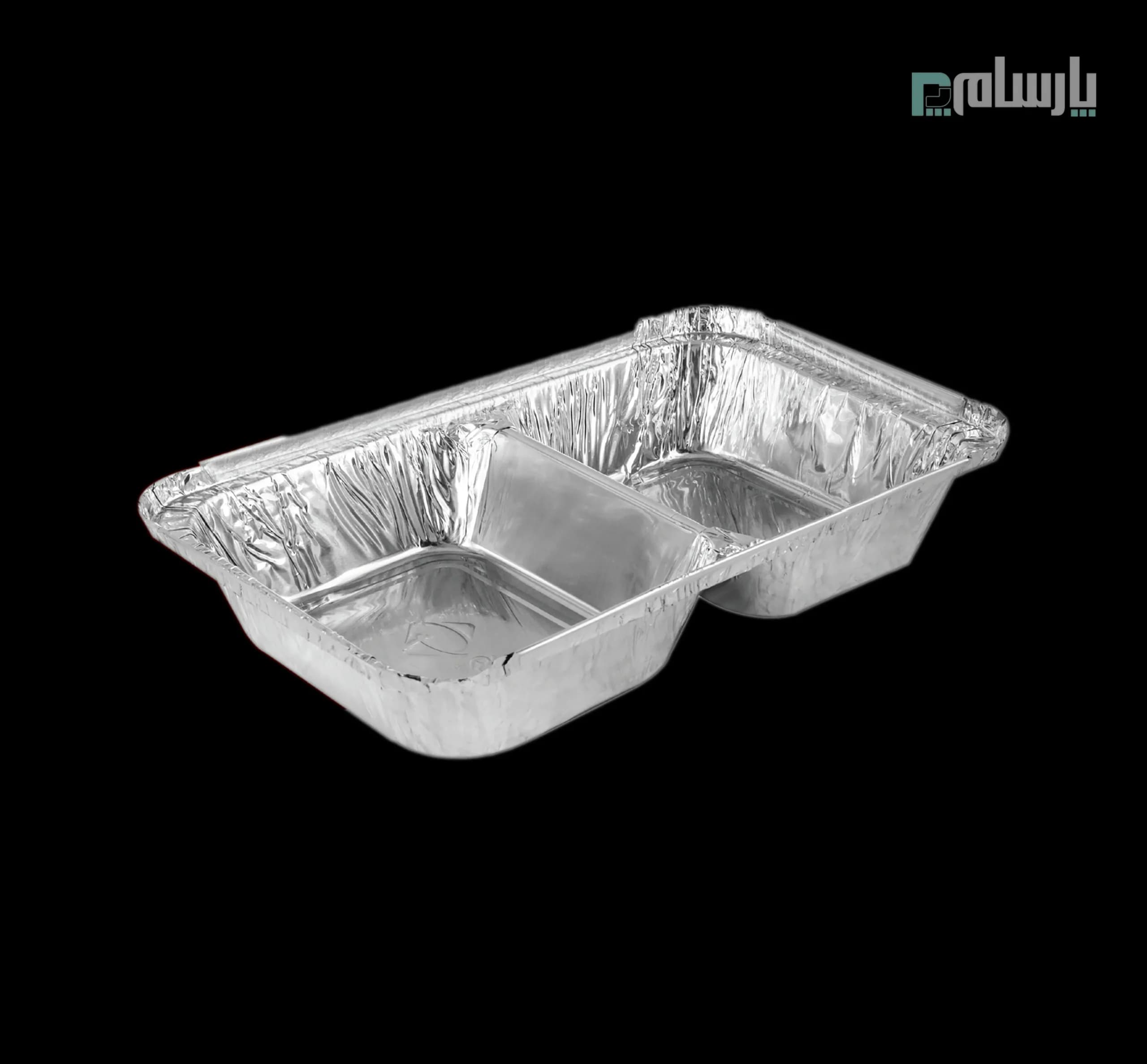 ظرف یکبار مصرف دو خانه مرغی عمیق آلومینیومی سبز کد 220