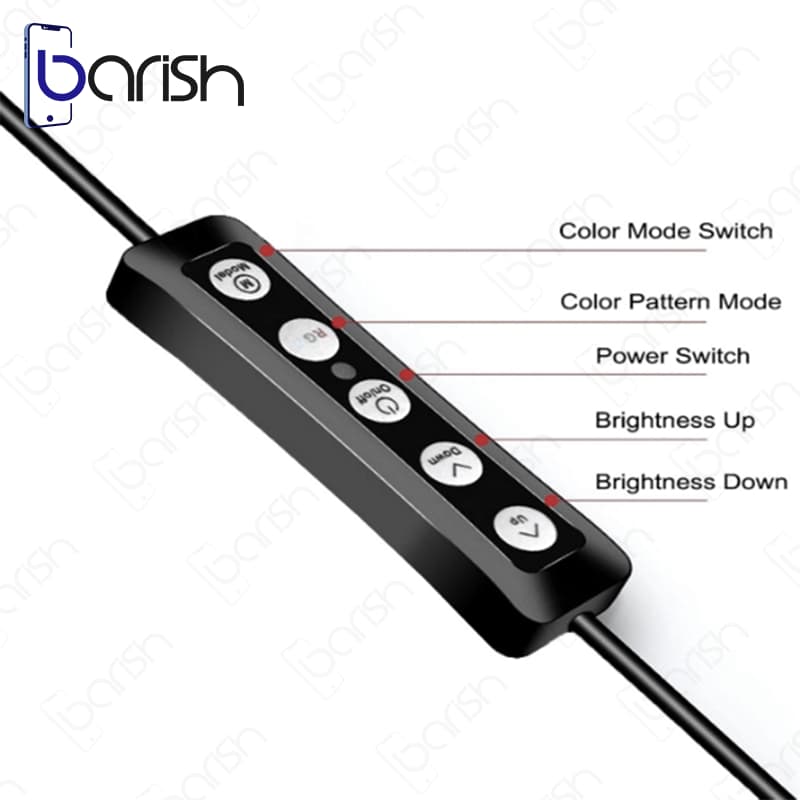 رینگ لایت 22 اینچی مدل RGB MJ56 به همراه سه پایه اورجینال — تصویر ۶