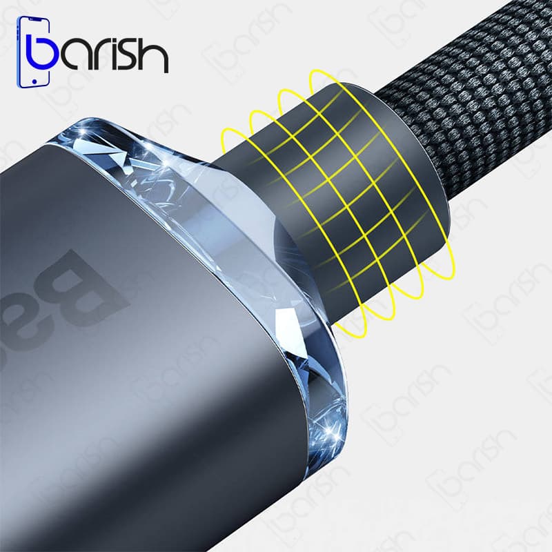 کابل دیتا و شارژ Type-C به لایتنینگ باسئوس سری Crystal Shine — تصویر ۶