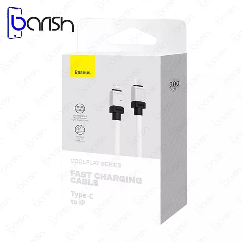 کابل دیتا و شارژ Type-C به لایتنینگ باسئوس سری CoolPlay (طول 2 متر) — تصویر ۶