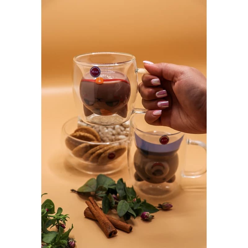 لیوان دو جداره بی.وی.کی طرح گربه کد 316001 — تصویر ۴