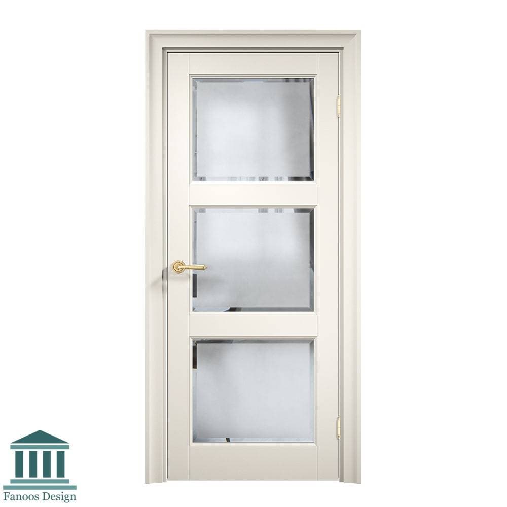 درب سه قاب MDF کلاسیک شیشه خور کد 30806 — تصویر ۲