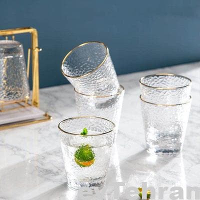 لیوان شیشهای برفی لب طلایی 300 میل — تصویر ۵